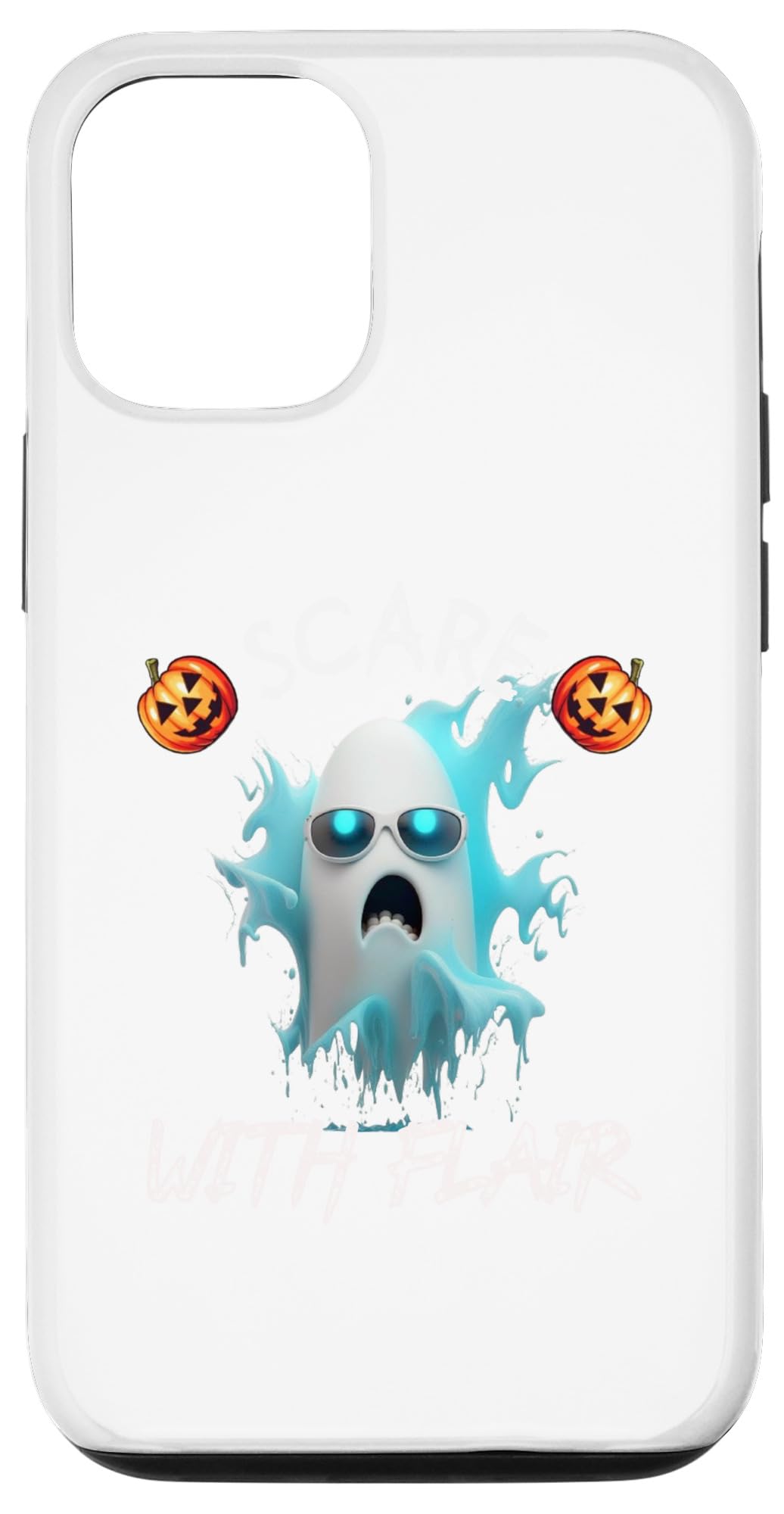 iPhone 15 フレアで面白い恐怖ハロウィーンのゴースト怖いクールなモンスター スマホケース