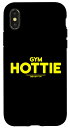 iPhone X/XS Gym 湯たんぽ イエロー スクリプト フィットネス ワークアウト レディース ジム トレーニング スマホケース
