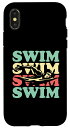 iPhone X/XS スイム スイム スイム レトロ スマホケース