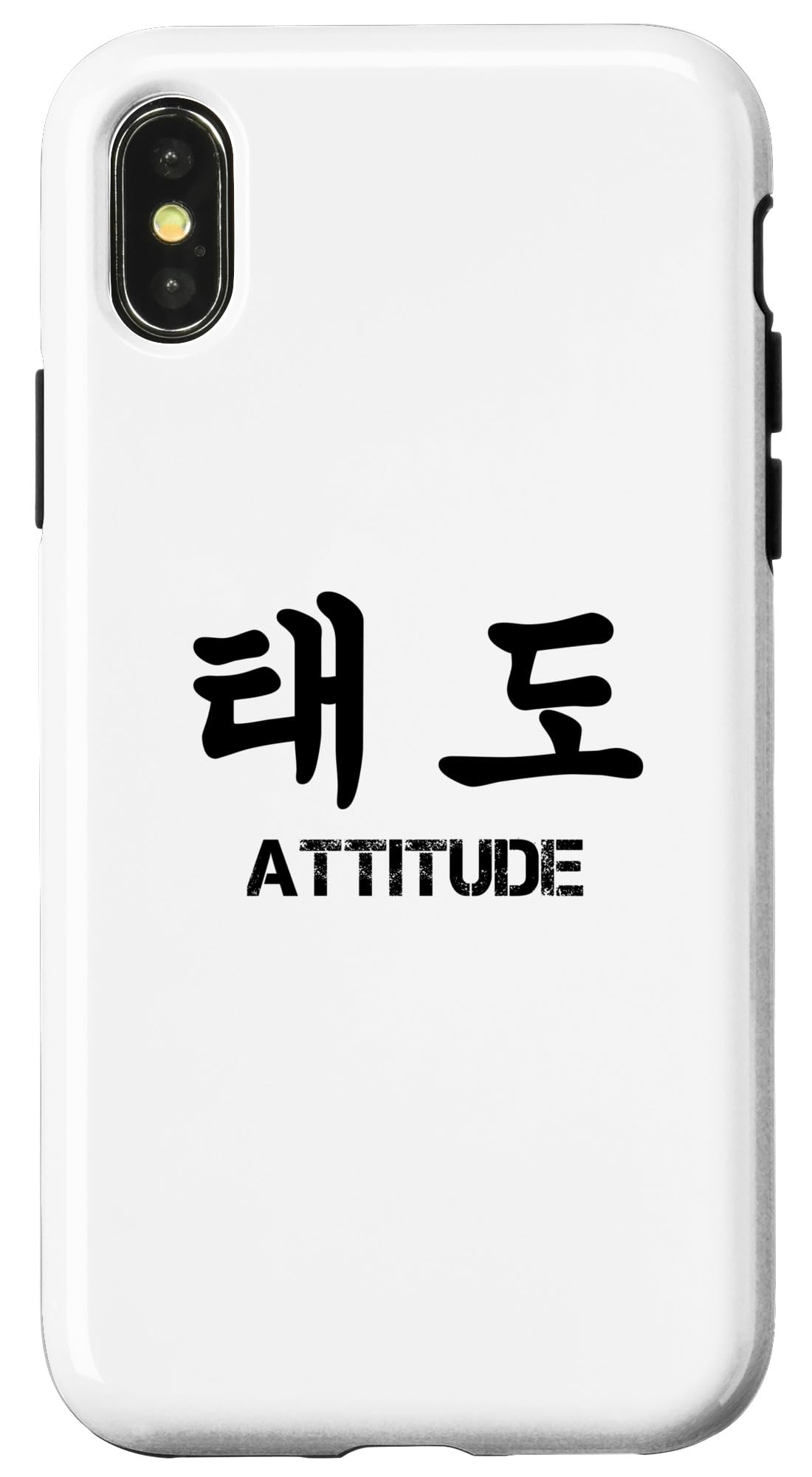 iPhone X/XS 韓国語で書かれた態度を持つ韓国 スマホケース