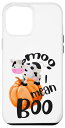 iPhone 13 Pro Max 面白い ハロウィン 男の子 女の子 キッズ 愛らしい 牛 Moo I Mean Boo スマホケース(2)