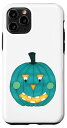 iPhone 11 Pro ハロウィン ティール パンプキン ジャック O ランタン 顔 ホワイト スマホケース