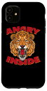 iPhone 11 Angry Lion Inside、Lion Head Artwork Design、Angry Face Cat スマホケース