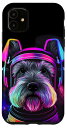 iPhone 11 ミニチュア シュナウザー 宇宙飛行士 犬 カラフル 宇宙 エクスプローラー スマホケース