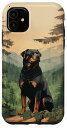 iPhone 11 ロットワイラー 山の足跡デザイン 犬 お母さん お父さん スマホケース