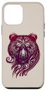 iPhone 12 mini 黒、熊、グリズリー、北欧、ネイティブアメリカン、ケルト、神話、動物、扇風機 スマホケース