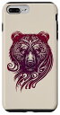 iPhone 7 Plus/8 Plus 黒、熊、グリズリー、北欧、ネイティブアメリカン、ケルト、神話、動物、扇風機 スマホケース