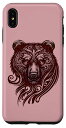 iPhone XS Max 黒、熊、グリズリー、北欧、ネイティブアメリカン、ケルト、神話、動物、扇風機 スマホケース