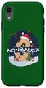 iPhone XR Awesome Gonzalez Name w Santa Hat in Xmas Theme Christmas スマホケース