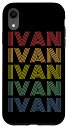 iPhone XR Ivan ワードマーク パターン 名入れ レトロ スマホケース