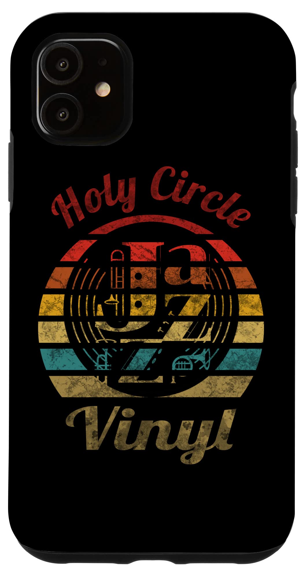 iPhone 11 レトロジャズビニールホーリーサークルヴィンテージレコードプレーヤー Holy Circle Jazz Vinyl スマホケース