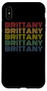 iPhone XS Max レディース ブリタニー ワードマーク パターン 名前入り レトロ スマホケース
