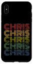 iPhone XS Max Chris Wordmark パターン 名前入り レトロ アンティーク調 スマホケース