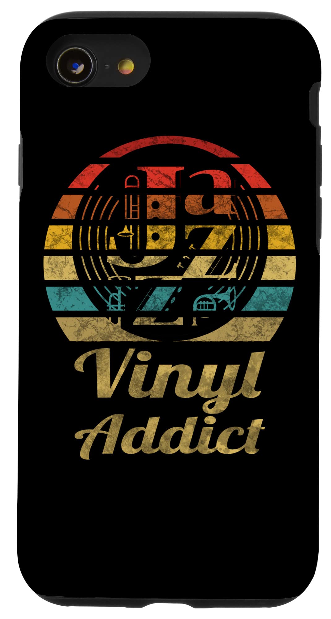 iPhone SE (2020) / 7 / 8 レトロジャズビニールアディクトヴィンテージレコードプレーヤーRetro Jazz Vinyl Addict スマホケース