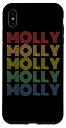 iPhone XS Max レディース Molly ワードマークパターン 名前入りレトロ スマホケース