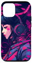 iPhone 15 Pro 芸者 女の子 日本のサイバーパンクサムライ 美悪魔マスク スマホケース