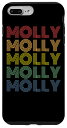 iPhone 7 Plus/8 Plus レディース Molly ワードマークパターン 名前入りレトロ スマホケース