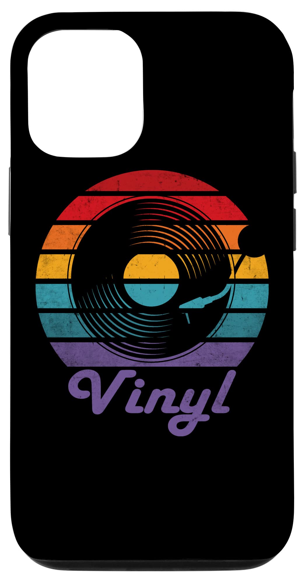iPhone 12/12 Pro レトロビニールヴィンテージサンセットレコードプレーヤーRetro Vinyl Vintage Sunset スマホケース