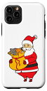 iPhone 11 Pro 猫の袋を持ったサンタ クリスマス スマホケース