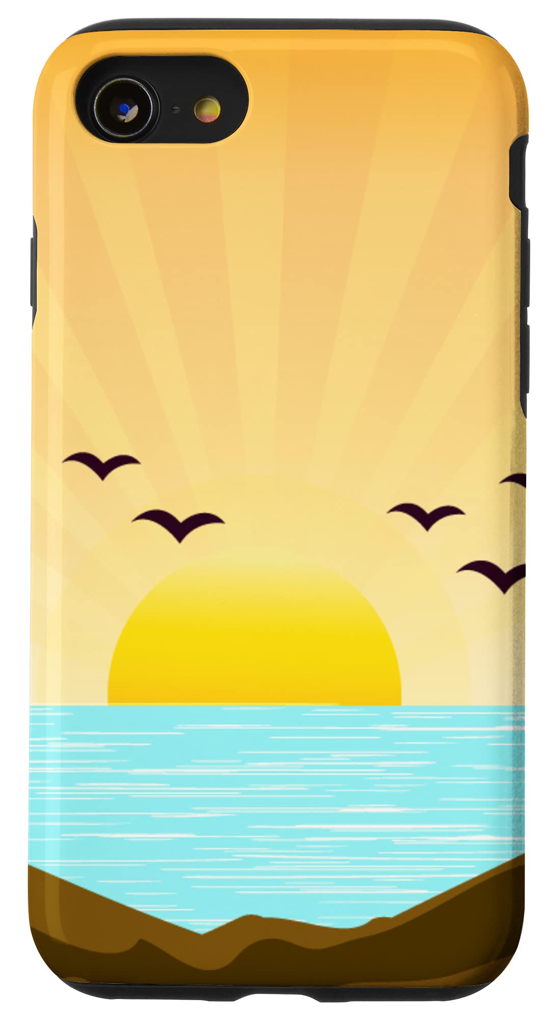 iPhone SE (2020) / 7 / 8 サンセット ハイキング ネイチャー アウトドア 鳥 キャンプ アドベンチャー トラベラー スマホケース