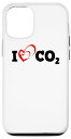 iPhone 12/12 Pro I Love CO2 二酸化炭素 気候変化 グローバルウォーミング スマホケース