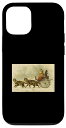 iPhone 12/12 Pro 奇妙な猫 引っ張る馬車 ヴィンテージデザイン スマホケース