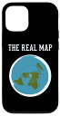 iPhone 14 平らな地球地図 世界のリアルマップ スマホケース