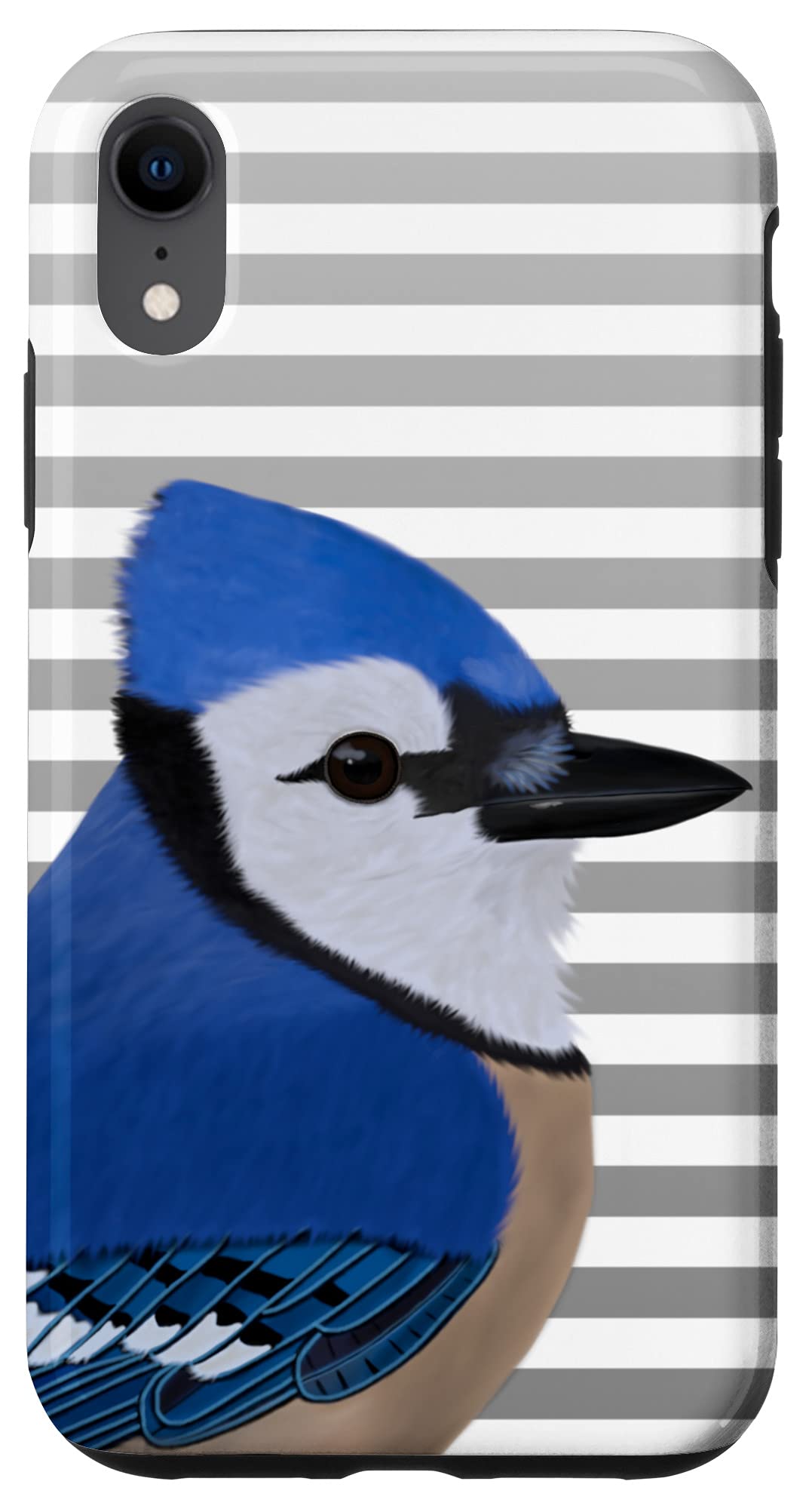 iPhone XR アオカケス 鳥 動物 図 バードウォッチング 贈り物 鳥類学者 生物学者 自然科学 プレゼント スマホケース