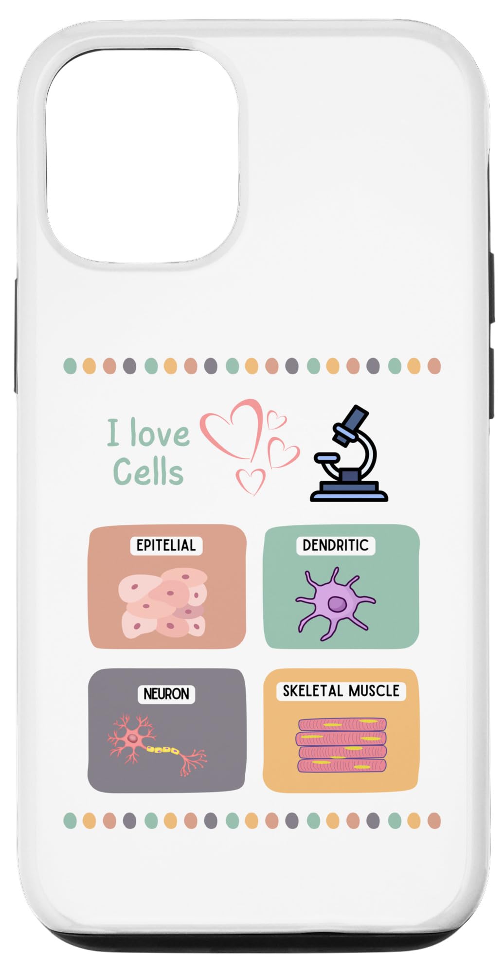iPhone 14 Pro I Love Cells 顕微鏡 上皮細胞 ニューロン 樹状突起 スマホケース