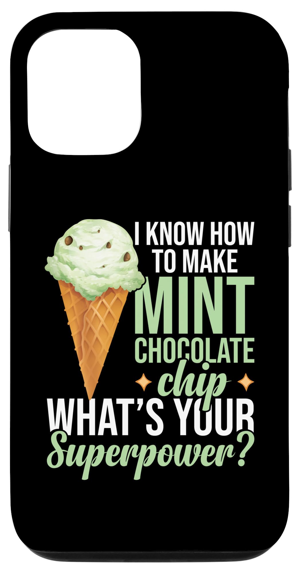iPhone 14 ミント チョコチップス アイスクリーム ワッフルコーン ミントアイスクリーム スマホケース