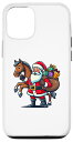 iPhone 12/12 Pro 馬 サンタクロース 面白い動物 クリスマス スマホケース
