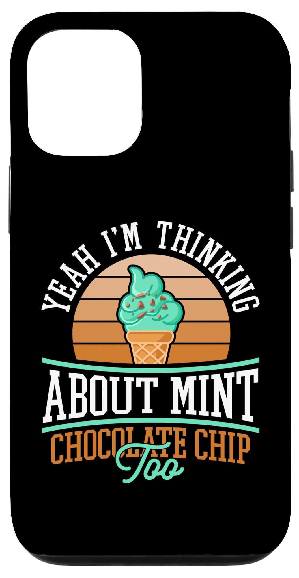 iPhone 13 Pro ミントアイスクリームスクープ ミントチョコチップガム デザート スマホケース