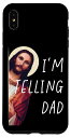 iPhone XS Max Jesus I'm Telling Dad 聖なる父 キリスト教 信仰 ユーモア スマホケース