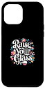 iPhone 14 Plus Raise Your Glass ピンク パーティー 乾杯 グラフィック スマホケース
