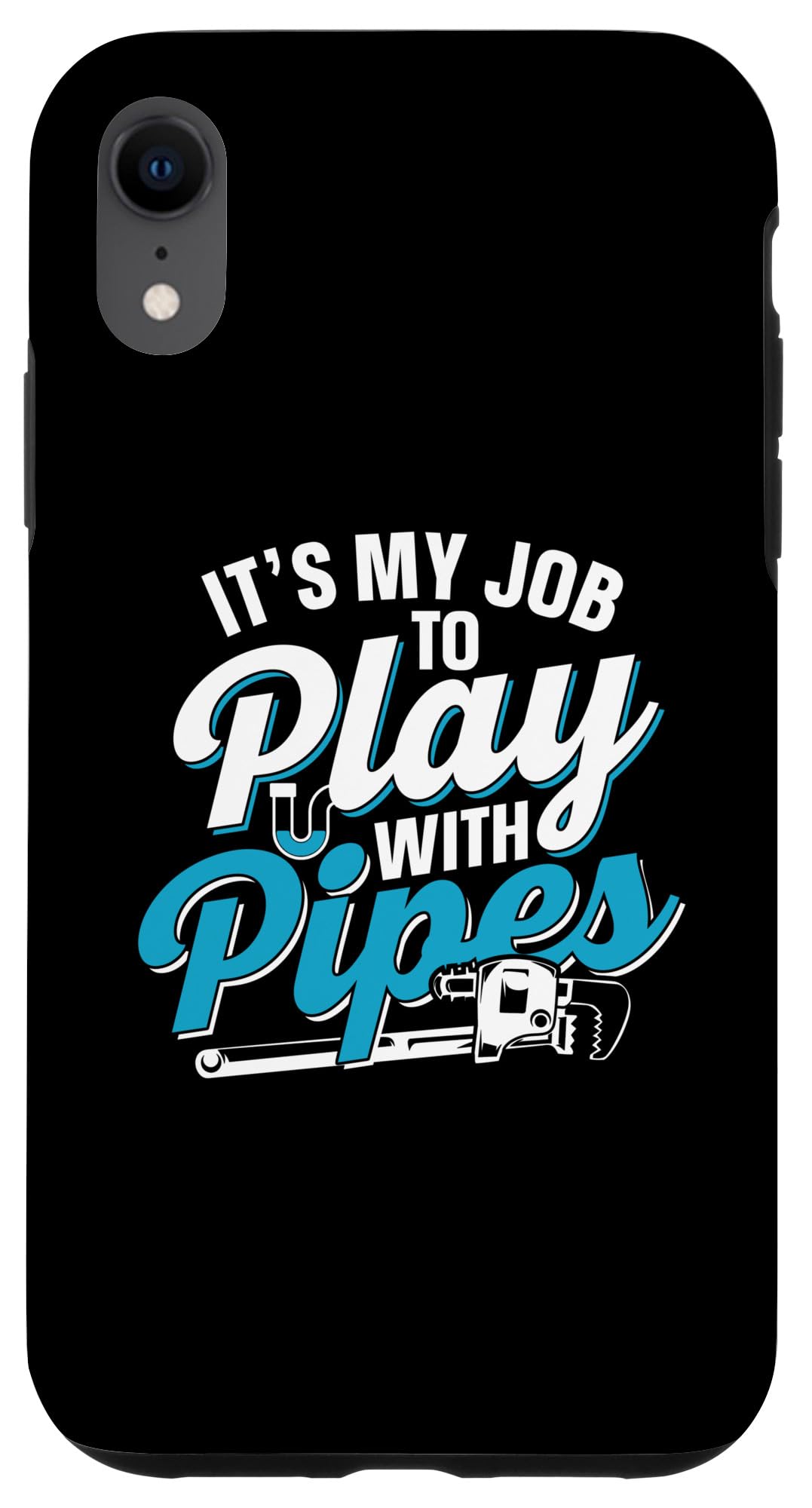 iPhone XR パイプで遊ぶのが私の仕事です 管工機材 配管 パイプ 配管工 スマホケース