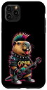 iPhone 11 Pro Max Capybara Rockstar Vibes - 面白いアイコニックなパンクロックヘビーメタル スマホケース