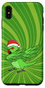 iPhone XS Max Dabbing グリーン インディアン リングネック オウム I アグリークリスマス スマホケース