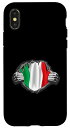 iPhone X/XS イタリアの破れたシャツのデザインがあなたの心を表現します。 スマホケース