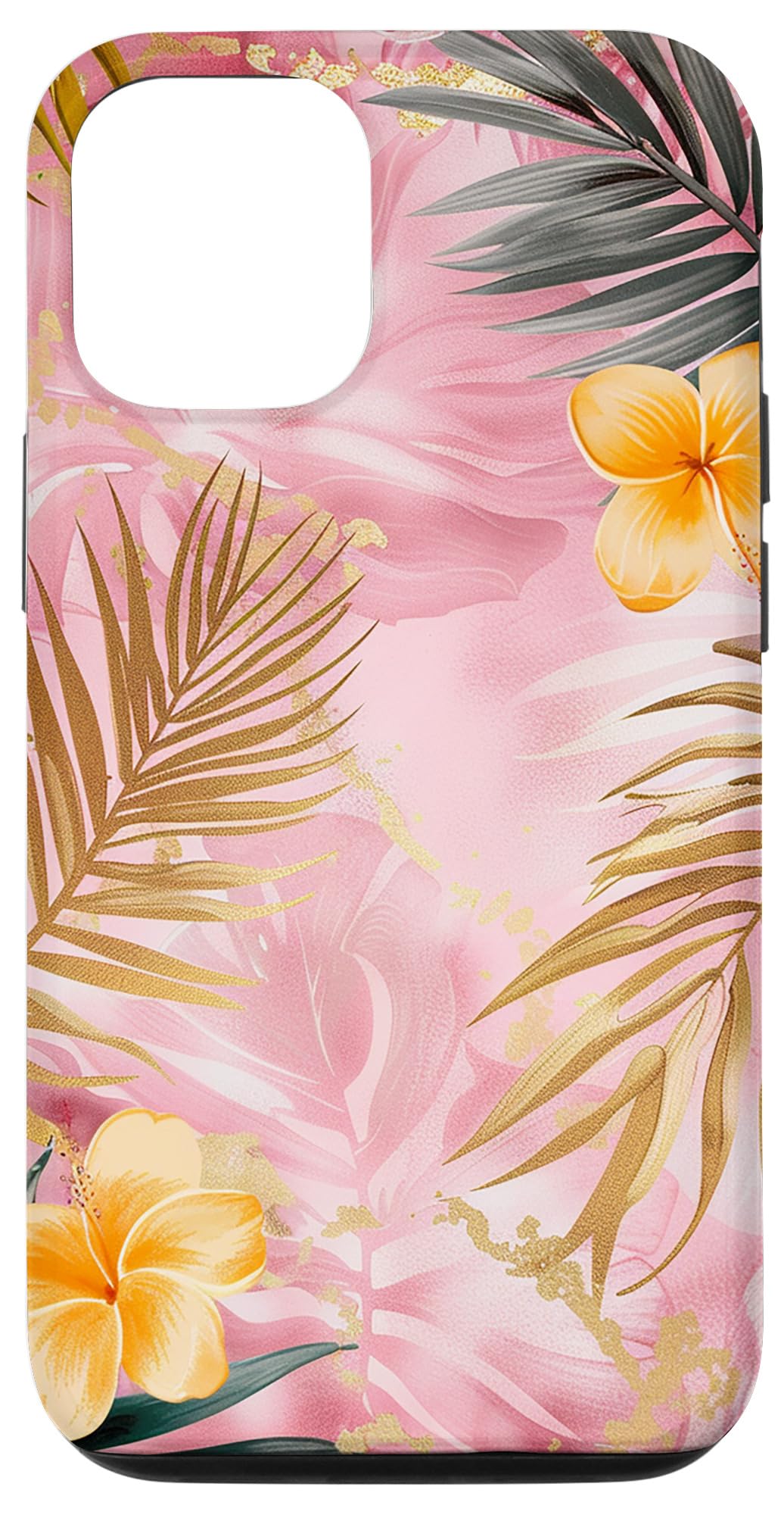 iPhone 15 Pro ピンクの葉 スマホケース