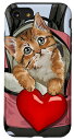 iPhone SE (2020) / 7 / 8 バレンタインデー 猫 赤いハート 子猫 背中 バレンタイン スマホケース
