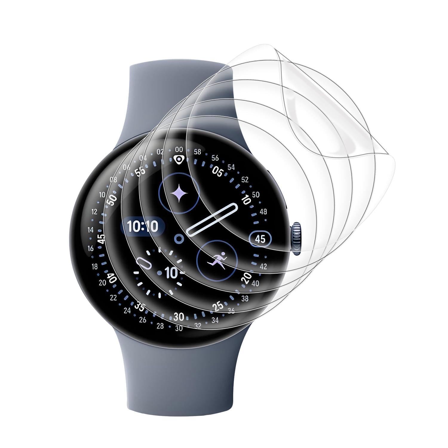 【5枚セット】 対応 Google Pixel Watch 4 45mm フィルム 5枚 柔らかい TPU素材 衝撃吸収 用 Pixel Watch 4 45mm 保護フィルム 3D曲面 カバー 用 ピクセルwatch4 液晶保護フィルム 24時間自動修復技術 キズ防止のサムネイル