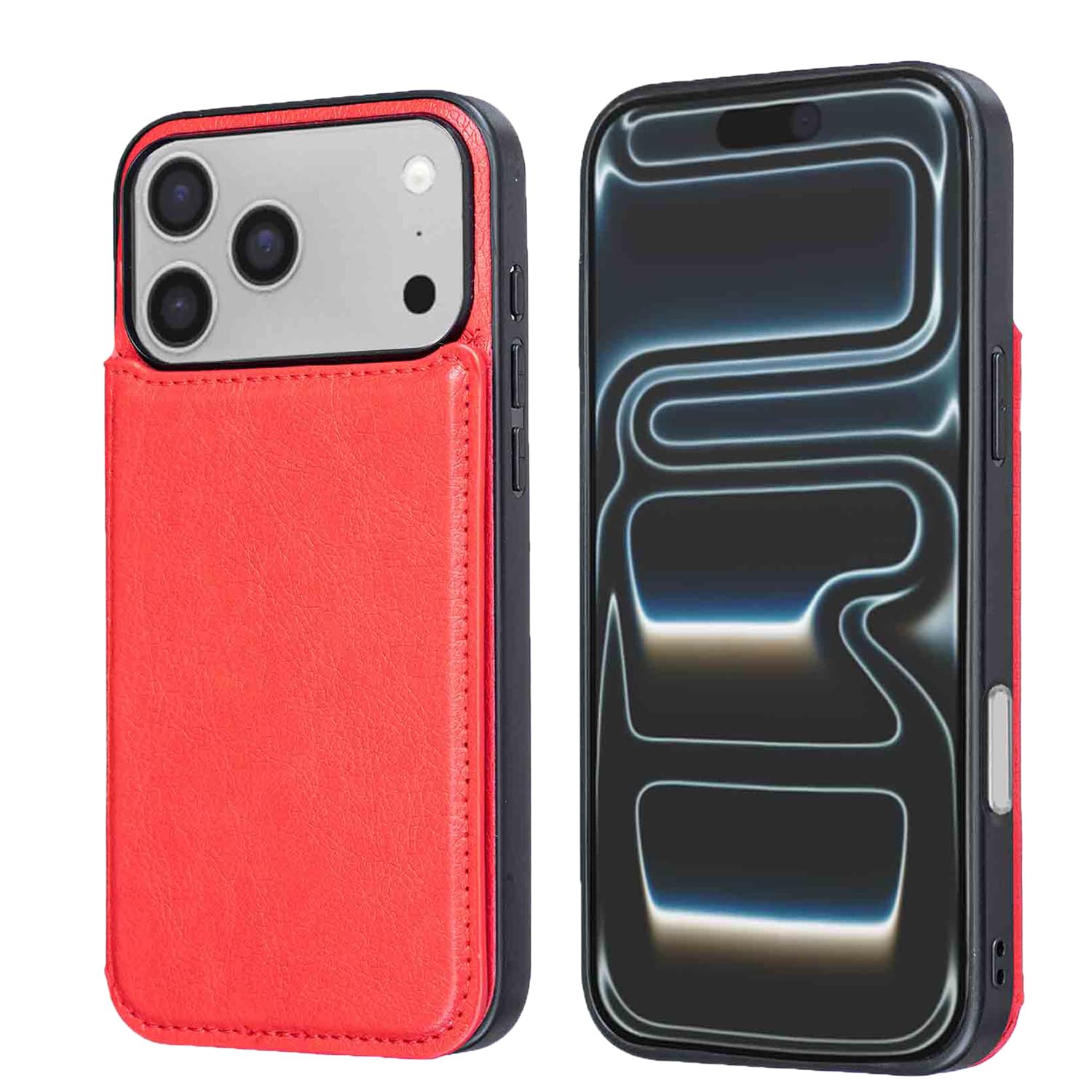 乐天商城 - 【Viesa】背面カード 手帳型ケース iPhone 17 Pro Max 6.9inch (6.9インチ) 対応 APPLE スマホ バックカバー ケース 手帳型 (レッド) 財布型 背面カバー きスタンド機能 背面型ケース 適用 アイフォン17プ