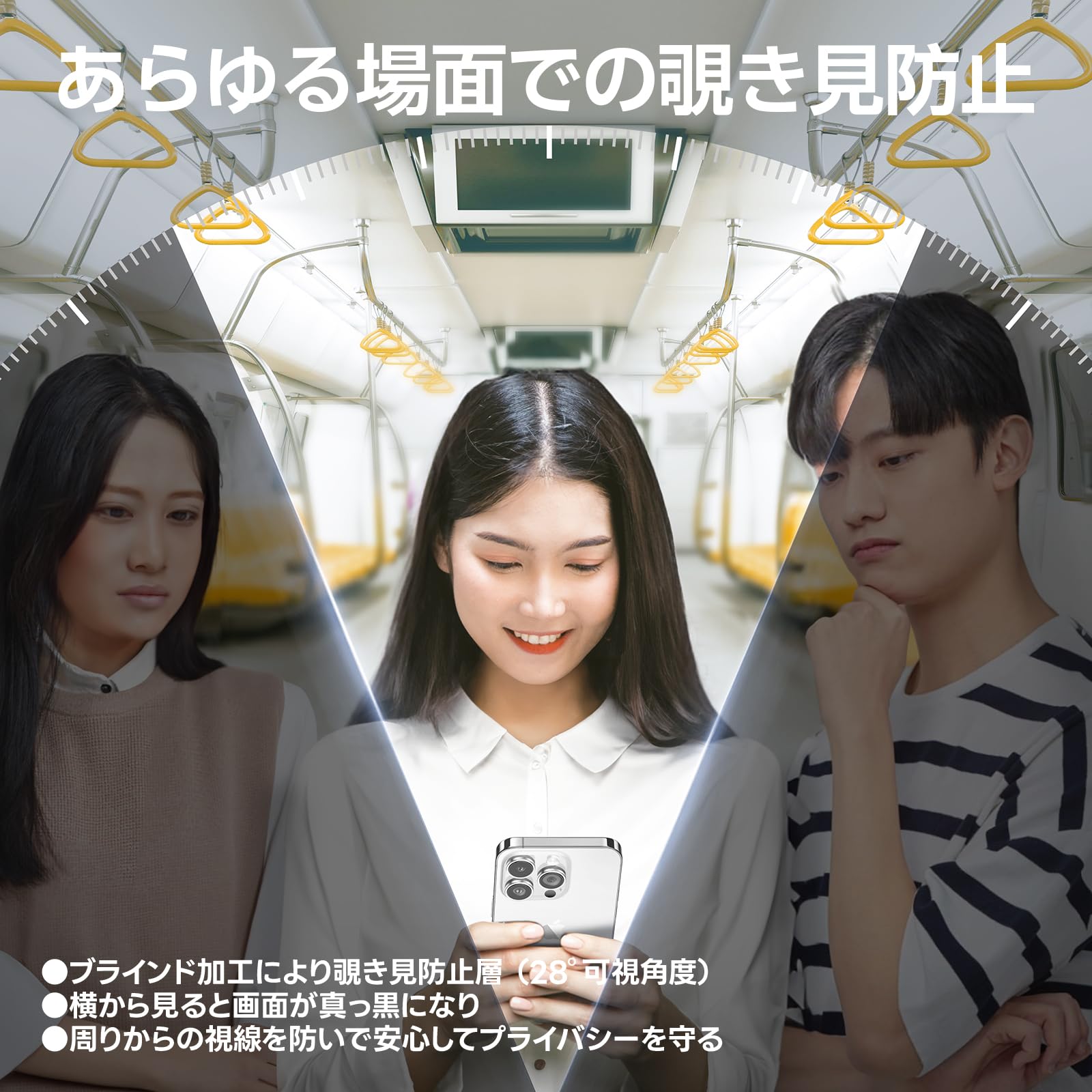 【覗き見防止】SmartDevil いphone14pro max用 ガラスフィルム 2枚セット 超簡単貼り付け 自動除塵 プライバシー のぞき見防止 米軍MIL規格 落下保護 滑らかな手触り 指紋防止 アイフォン14プロマッ