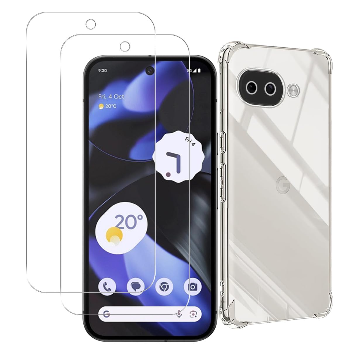 乐天商城 - Wekrsu 対応 Google Pixel 9A ケース + ガラスフィルム （2枚 ） pixel 9a 軽量 ケース クリア 米軍MIL規格取得 四隅强化保護/カメラ保護 TPU カバー 保護ケース グーグルピクセル9A フィルム 強化ガラス