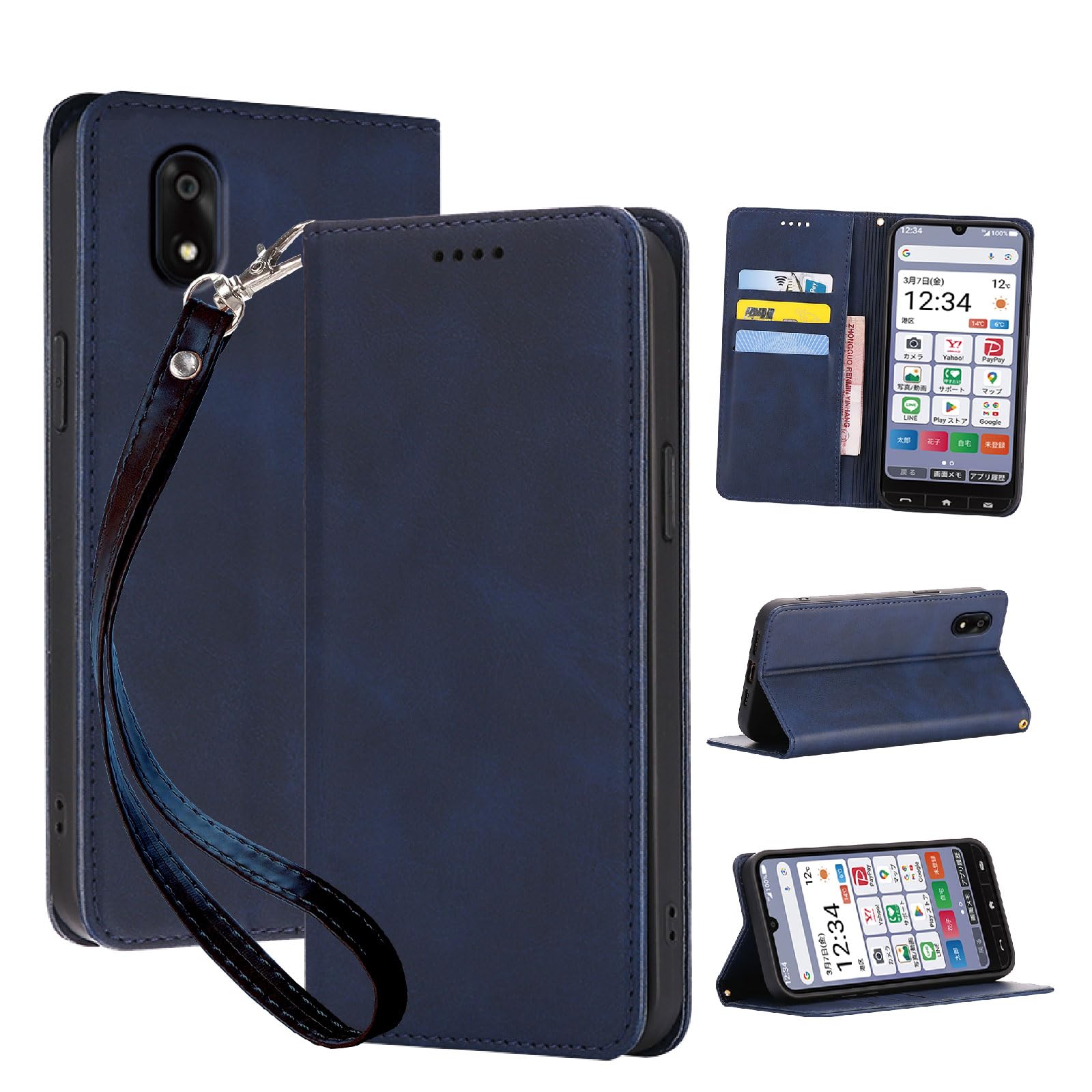 乐天商城 - Seninhi 対応 ZTE かんたんスマホ4 用の ケース 手帳型 かんたんスマホ4 A402ZT スマホケース 携帯ケース 職人仕様 手縫い革ケース 手帳型ケース スタンド機能付き 財布型 360度保護 耐衝撃 ケース