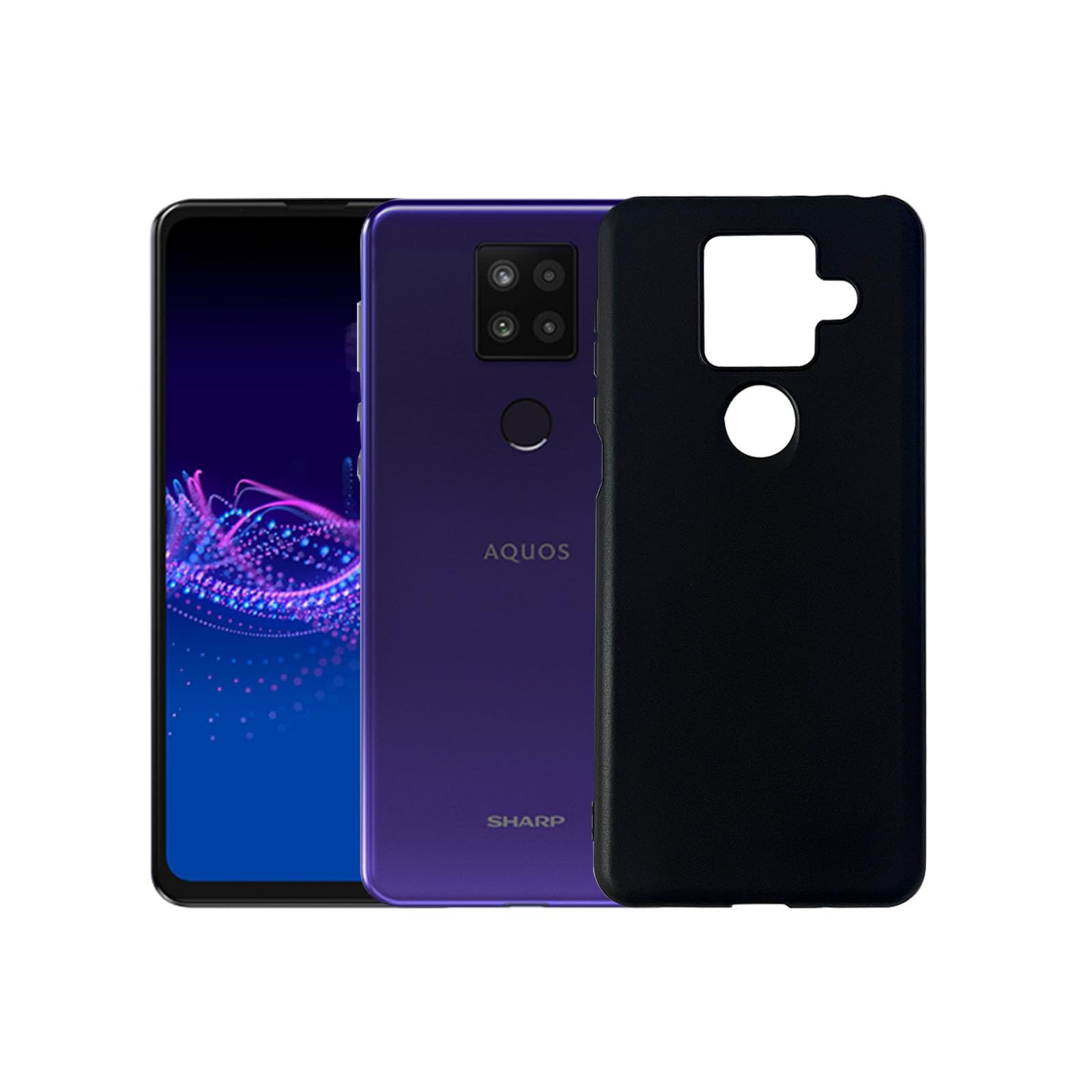 乐天商城 - 対応 AQUOS sense4 Plus SH-M16 用の ケース マットブラック【柔軟性 TPU素材】AQUOS sense4 Plus カバー 超薄型 軽量擦り傷防止 指紋防止 衝撃吸収 着脱簡単全面保護 携帯便利 【ストラップホール付き】