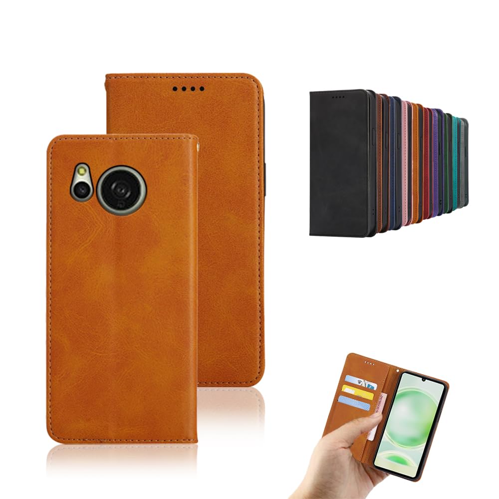 対応AQUOS Sense8 SHG11 SH-54D 手帳型 シェルノートブックタイプ保護カバーノートブックカード収納側マグネットブラケット機能互換性のある耐衝撃性軽量モダンシンプルファッションPUレザー折(2.0)