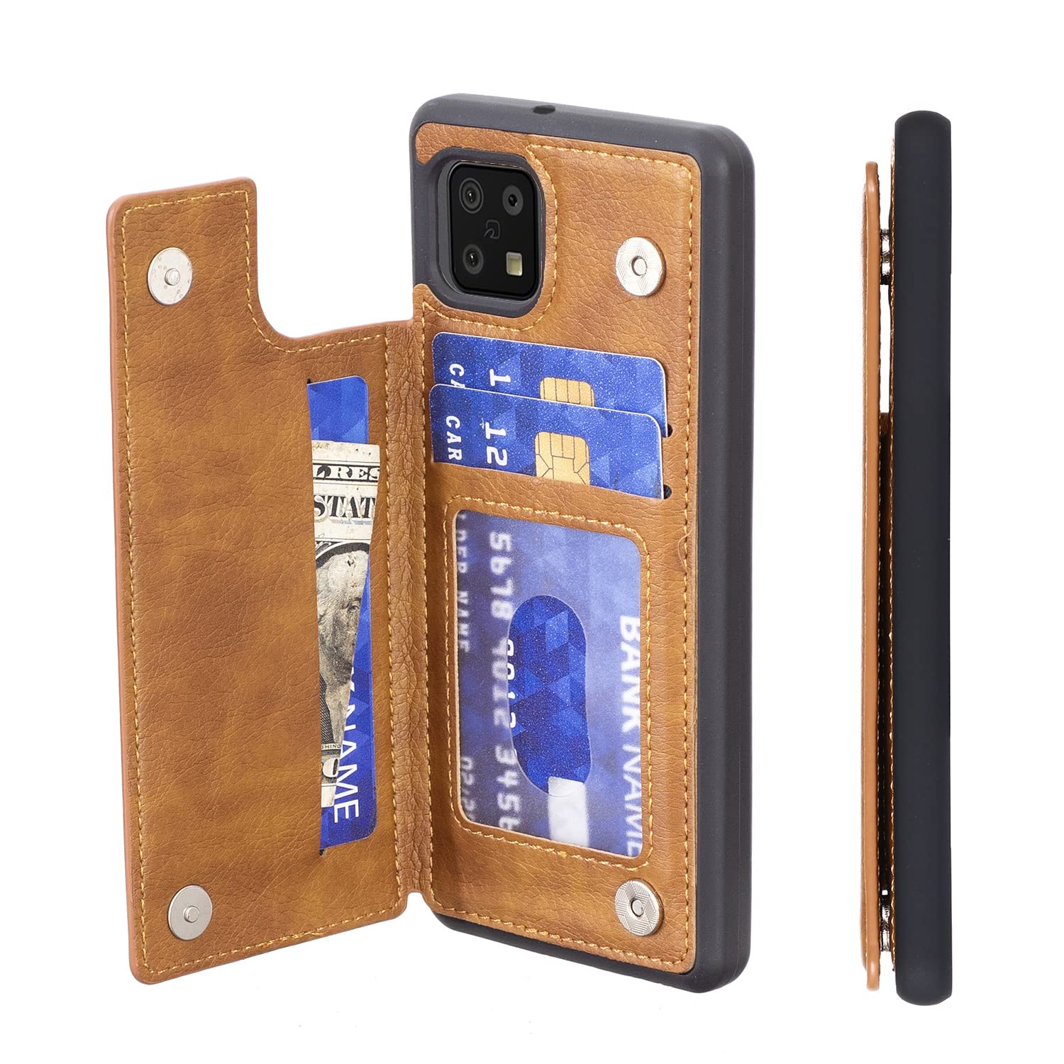 樂天商城 - 【Anrek】SHARP AQUOS sense6 / docomo SH-54B / au SHG05 用 ケース 手帳型 財布型 新型 防水 き 衝撃吸収 軽量 め 多機能 落下保護 手帳型 ケース（レトロブラウン）アクオス センス6 ドコモsh54b 高級 PU革