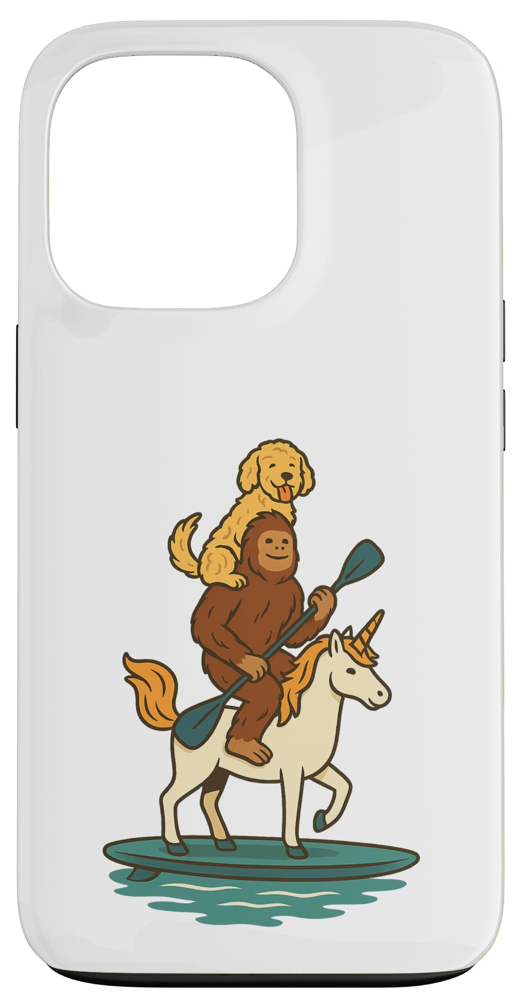 Goldendoodle Sasquatch ユニコーン パドルボード スマホケース iPhone 13 Pro 用