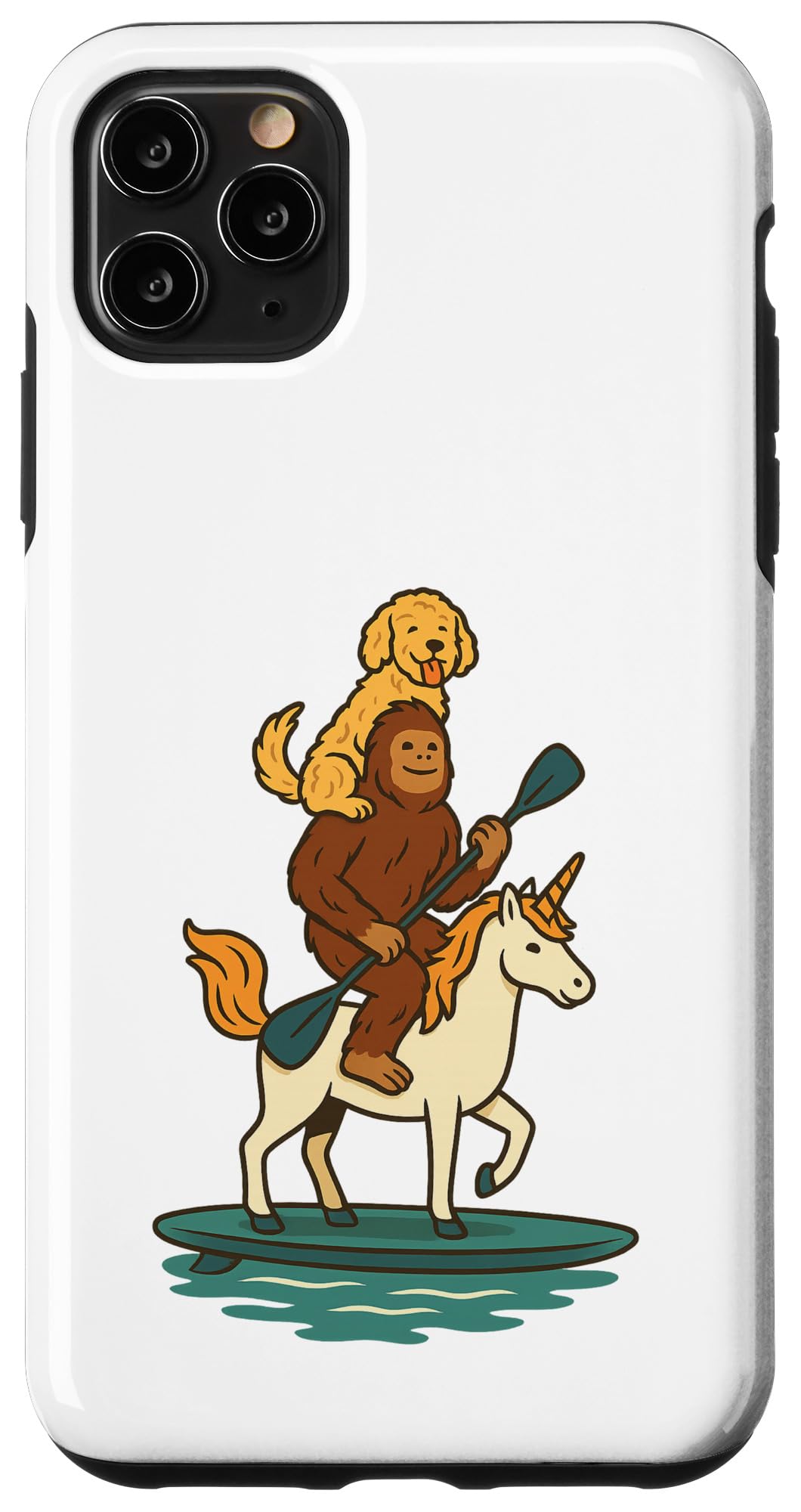 Goldendoodle Sasquatch ユニコーン パドルボード スマホケース iPhone 11 Pro Max 用